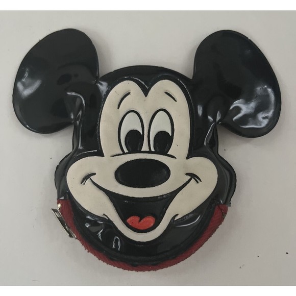 Disney Handbags - Vintage Walt Disney World Mickey Mouse Vinyl Zippered Coin Purse Squeaker Works